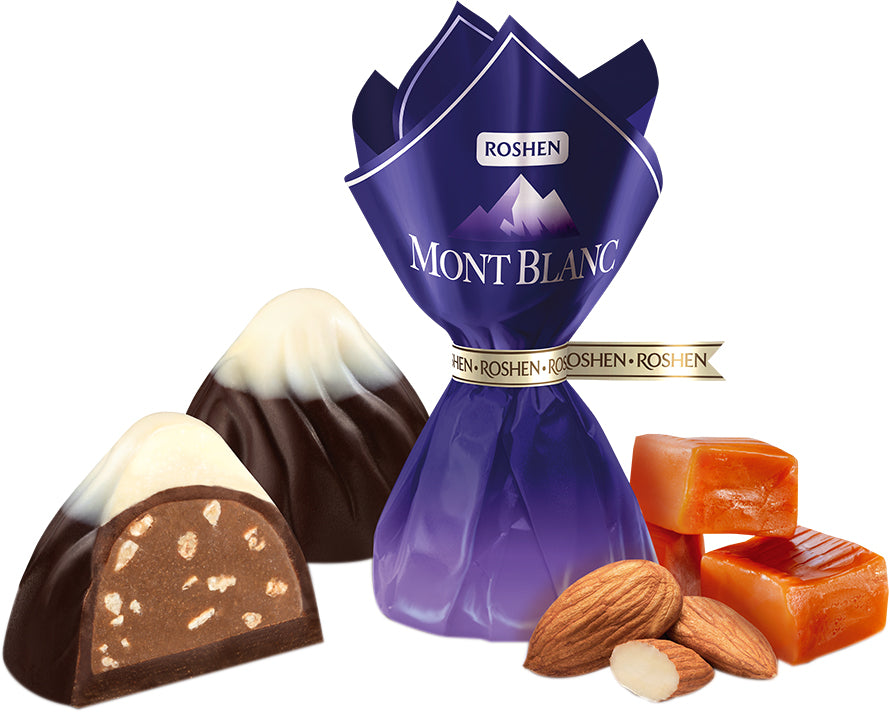 ROSHEN CHOCOLATES “MONT BLANC” WITH CARAMELIZED ALMONDS