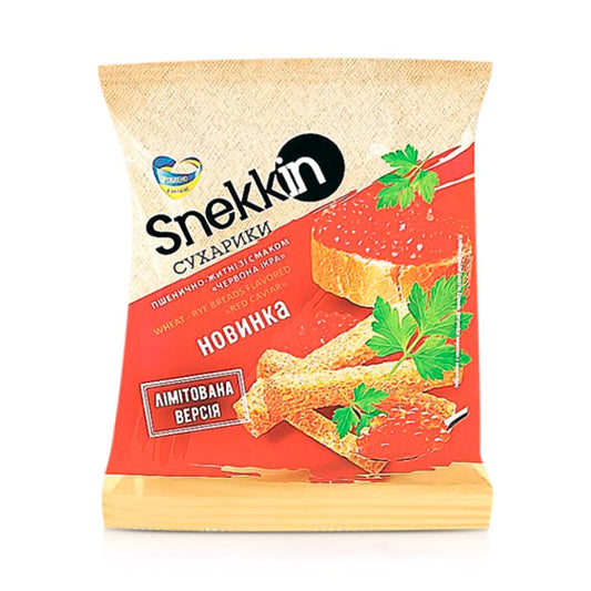 Snekkin Wheat-Rye Croutons with Red Caviar Flavor, 70g