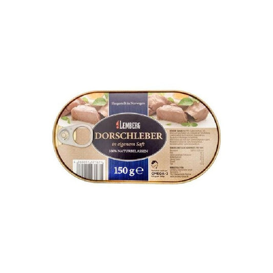 Lemberg Cod Liver in Own Oil, 150g