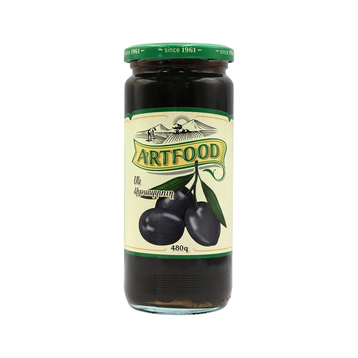 ArtFood Black Olives with Stone 480g