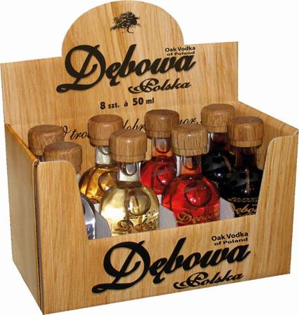 PL Vodka "Debowa" Displ. Gold.Edition 8x50ml 40%