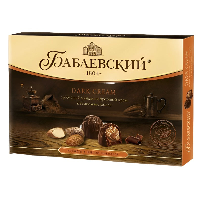 Babaevsky Dark Cream with Crushed Almonds and Nut Cream, 200g