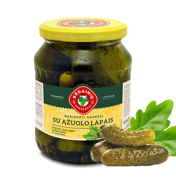 Pickled Cucumbers with Oak Leaves, 660g