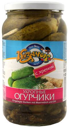 Kazachok Dill cucumbers with horseradish 900ml