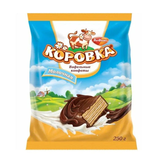 "Korovka" Waffle Sweets Milky Glazed Confectionery, 250g