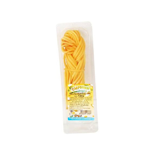 Braided cheese contains 27% fat in dry matter 120g