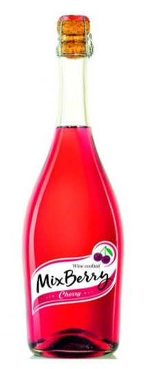 Wine low-alcohol carbonated cocktail "MixBerry" with cherry flavor 750L
