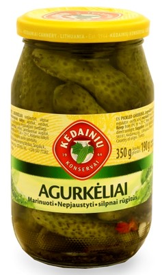 Pickled Gherkins, whole, slightly acidic, 350g