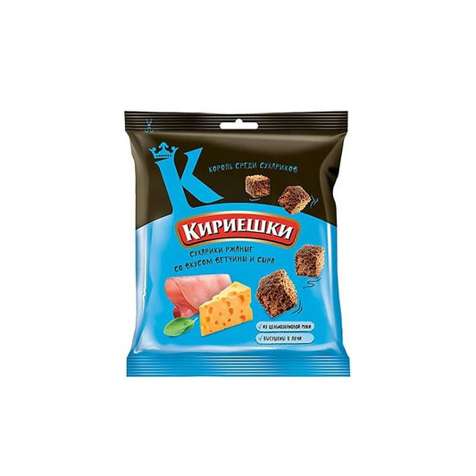 Kirieshki Rye Croutons with Ham and Cheese Flavor, 40g