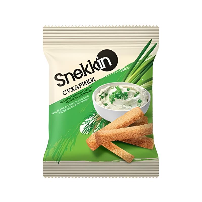 Snekkin Wheat-Rye Croutons with Sour Cream and Herbs Flavor, 70g