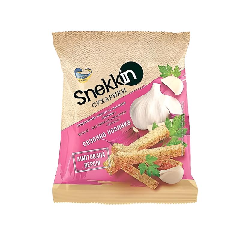 Snekkin Wheat-Rye Croutons with Garlic Flavor, 70g