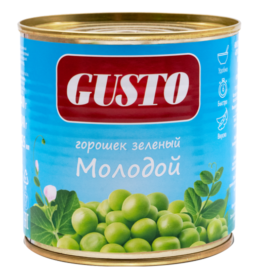 Goroshek green canned «Gusto» young, 400г