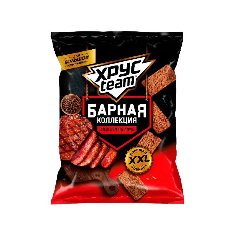 Croutons "Khrusteam" with Taste of Steak with Black Pepper，140g