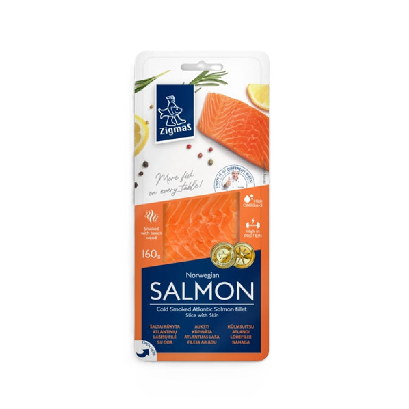 Zigmas Cold Smoked Salmon Fillet Piece, 160g