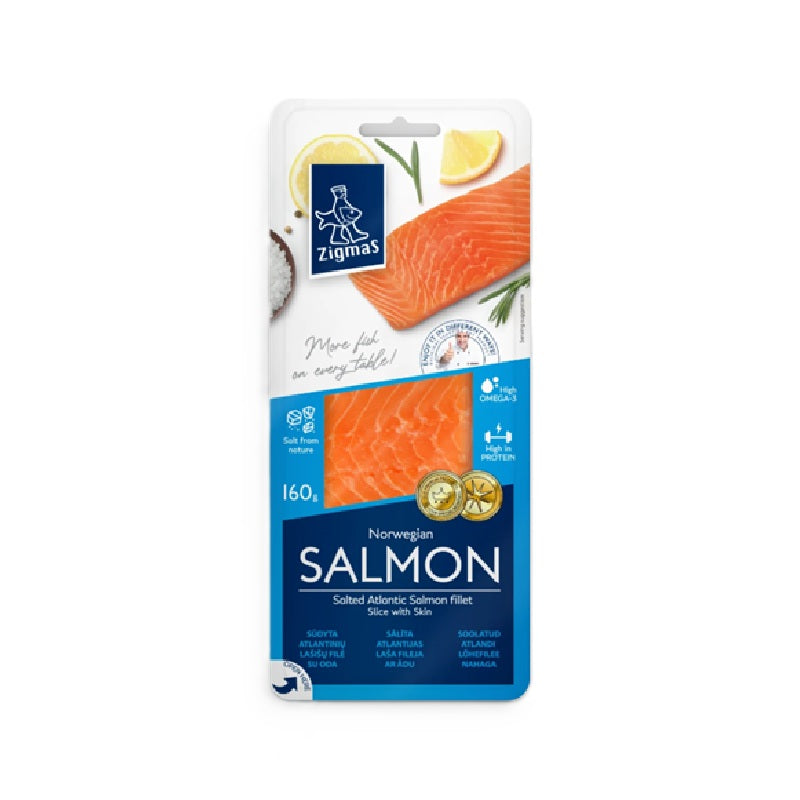 Zigmas Salted Salmon Fillet Piece, 160g