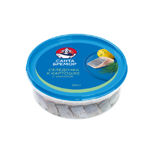 "Santa Bremor" "Herring Fillets for Potatoes with Dill in Oil, 500g