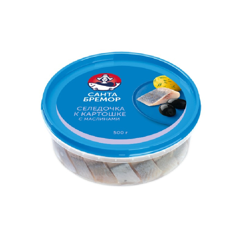 "Santa Bremor" Herring Fillets for Potatoes with Olives in Oil, 500g