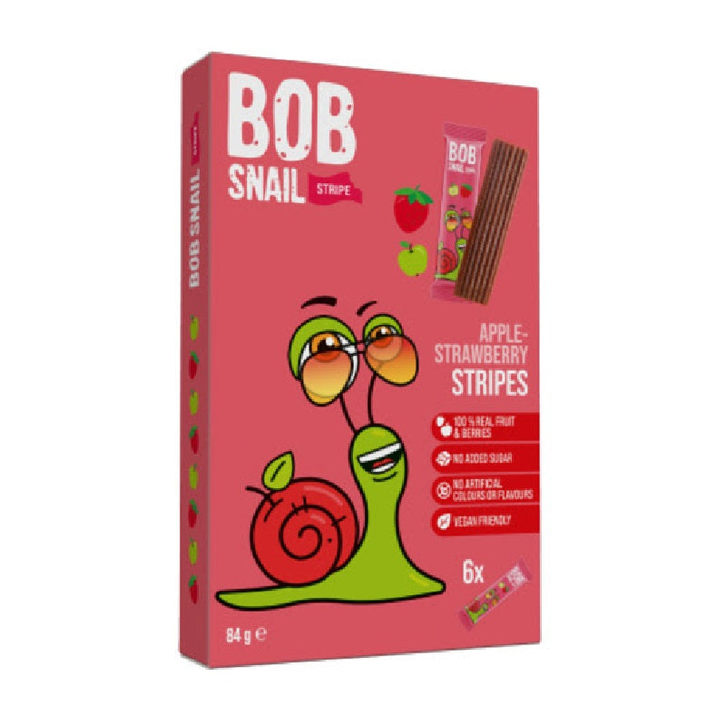 Bob Snail Natural Sweets Stripes Apple-Strawberry, 84g