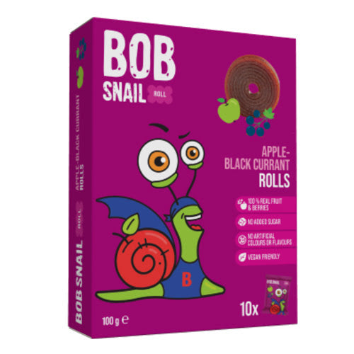 Bob Snail Natural Sweets Rolls Apple-Black Currant, 100g