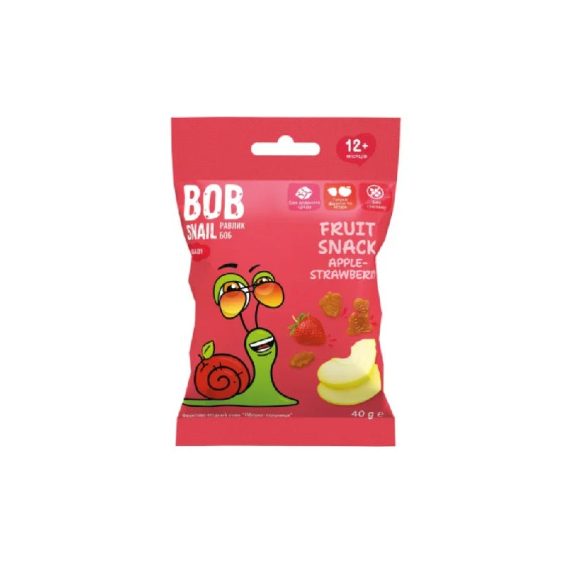 Bob Snail Natural Sweets Apple-Strawberry Snack, 40g