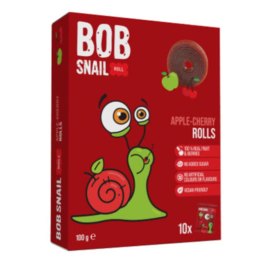 Bob Snail Natural Sweets Rolls Apple-Cherry, 100g