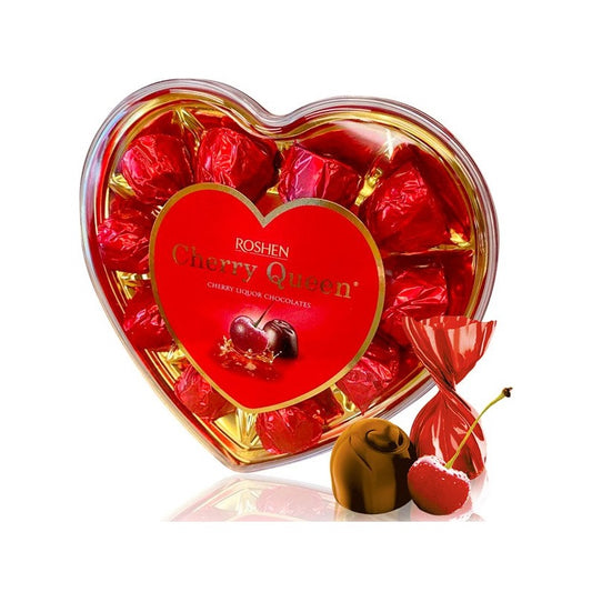 Roshen Chocolates Heart Cherry Queen, 122g