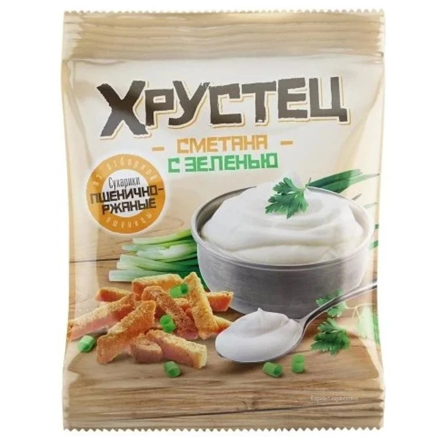 "Krutets" Croutons with Sour Cream and Greens Flavor, 80g