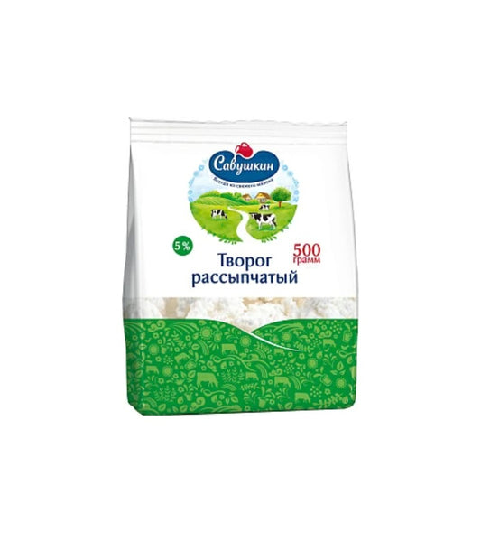 Cottage cheese "Savushkin" crumbly, 5%, 500g