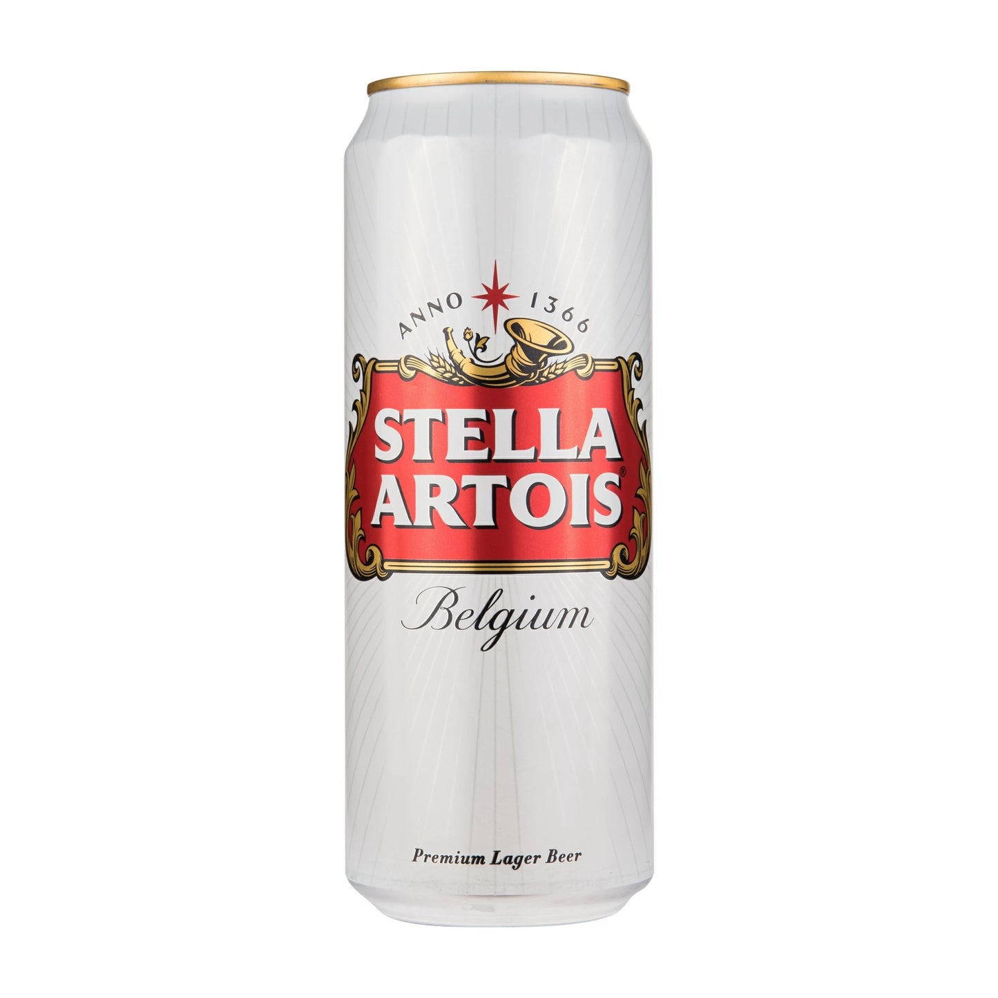 Stella Artois light beer, aluminum can 0.45L