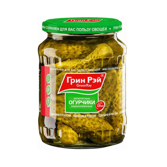 GREEN RAY pickled cucumbers 6-9cm 680g