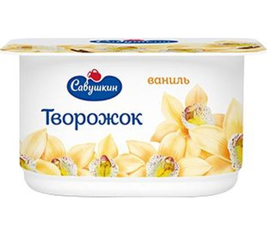 Dessert cottage cheese paste 3.5% 120g p/stack vanilla Savushkin product Belarus Savushkin