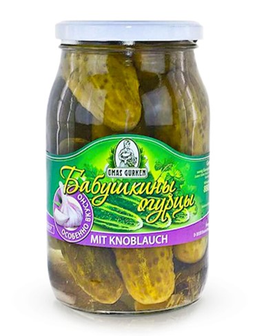 Cucumbers - Grandmothers, with garlic, 900 ml