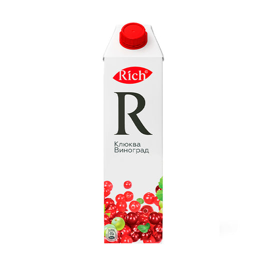 Fruit drink "Rich" from cranberries and grapes, 1L
