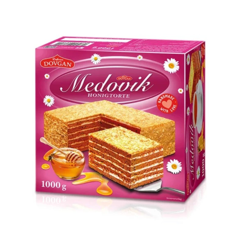 Dovgan Medovik Sponge Cake with Cream and Honey, 1000g