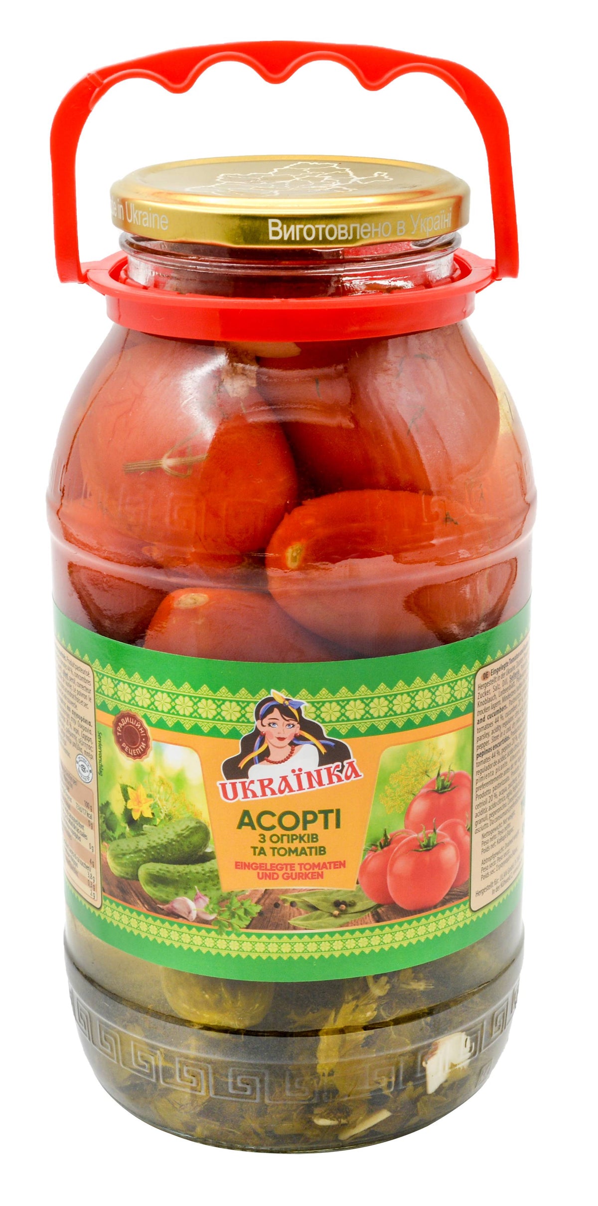 Ukrainka Assorti Pickled Cucumbers+Tomatoes 1800g