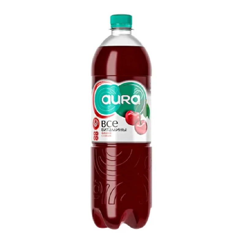 Aura Carbonated Soft Drink Cherry, 1.0L