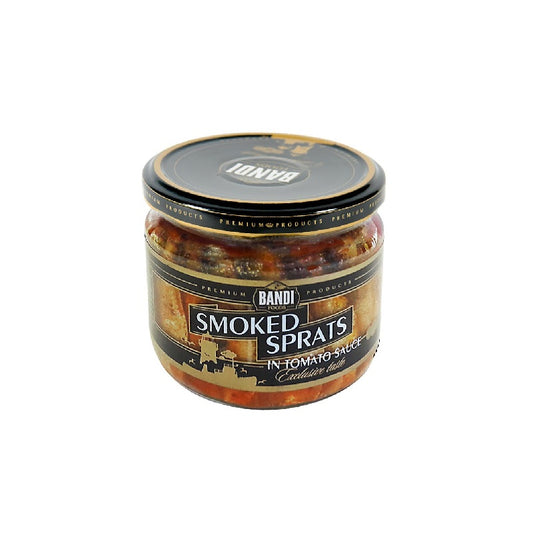 Smoked Sprats BANDI FOODS in Tomato Sauce, glass jar, 280g