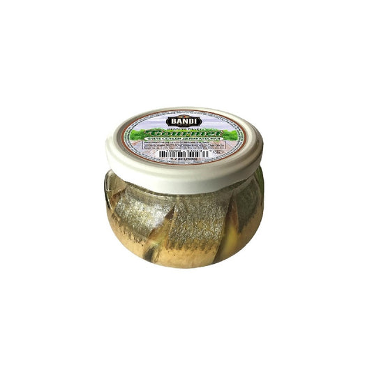 BANDI FOODS DELICACY Herring Fillet in oil, Gass Jar, 260g