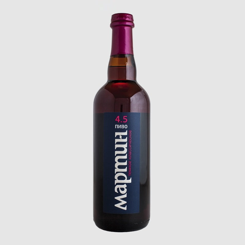 Beer "MARTIN" Dark Pasteurized Filtered 4.5% Glass, 0.375L