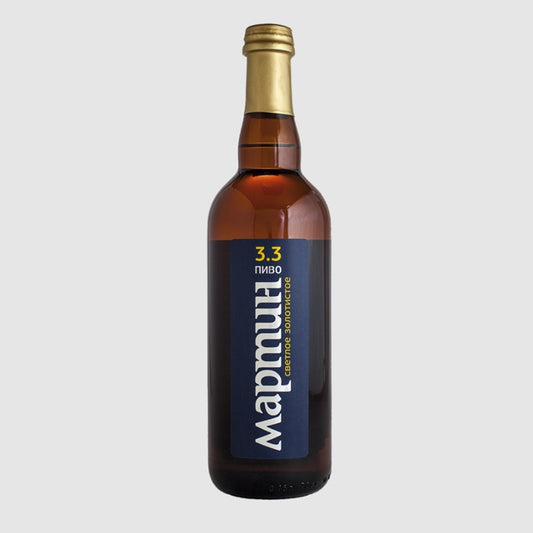 Beer "MARTIN" Light Pasteurized Filtered 3.3% Glass, 0.375L