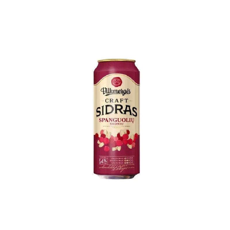 Cider Vikmergės Cranberry 5.4% 0.5L (can)