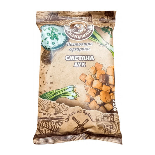 Wheat Croutons Snack, Sour Cream and Onion, 80g