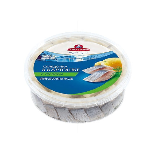 "Santa Bremor" Herring Fillets for Potatoes with Dill in Oil, 500g