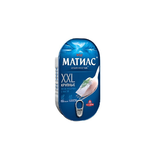 Fillet-pieces of herring "Matias" "XXL selected" in oil  200g