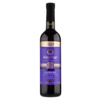 Saperavi Natural semi-sweet red grape wine 0.75L