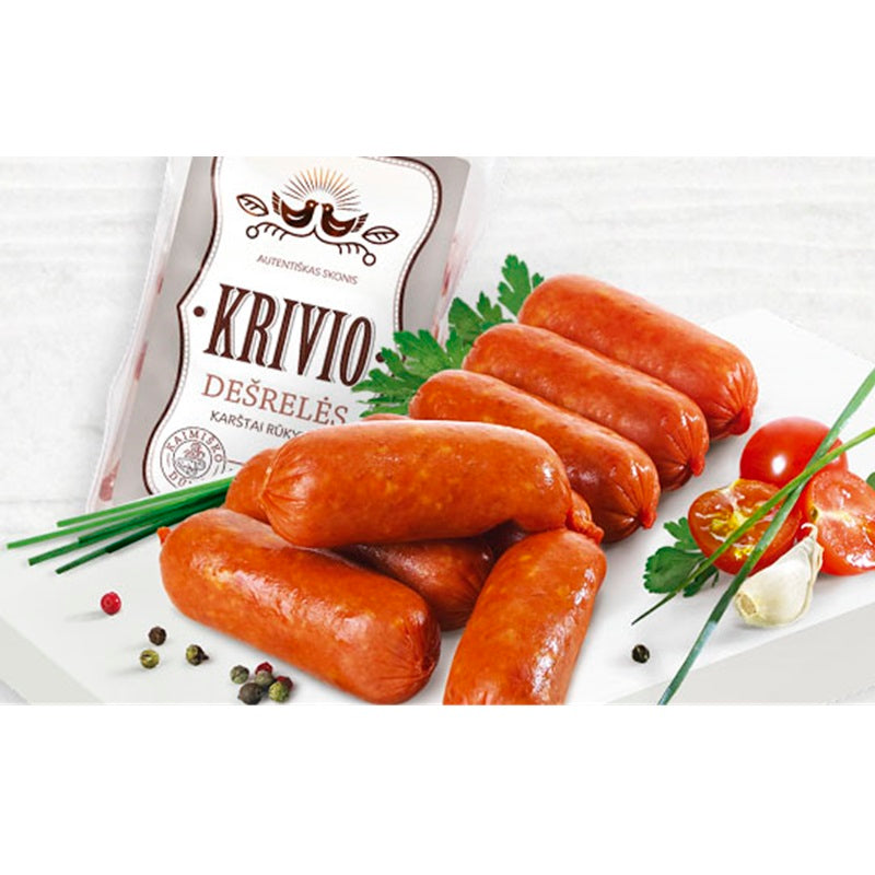 "Delikatesas KRIVIO" Hot Smoked Small Sausages, 590g