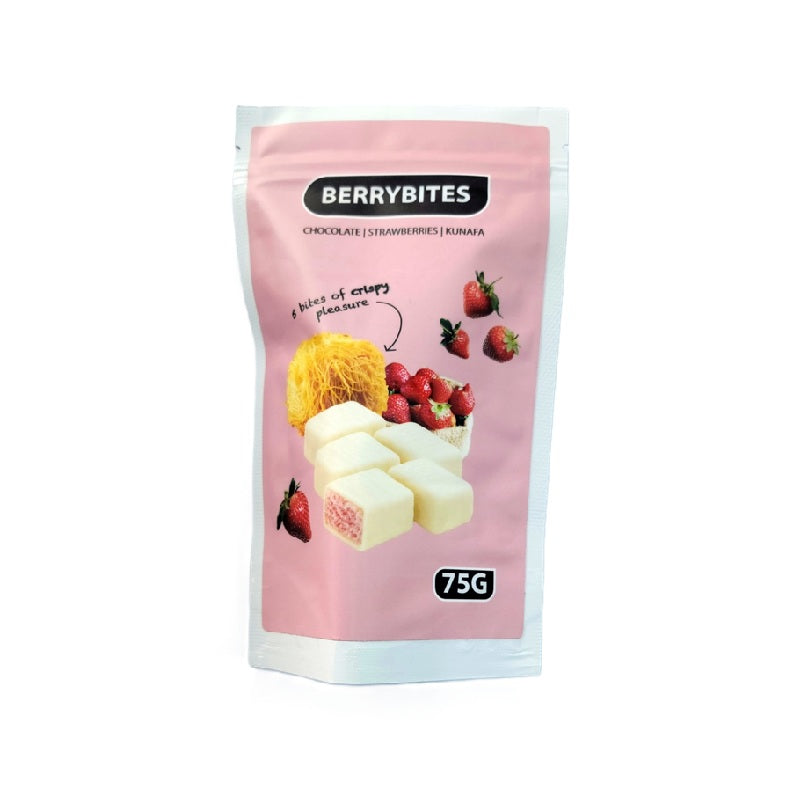 BERRYBITES Strawberry Kunafa Chocolate Bites, 75g