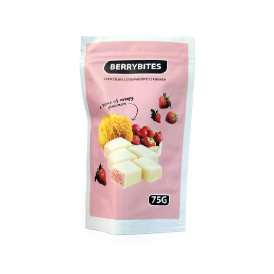BERRYBITES Strawberry Kunafa Chocolate Bites, 75g