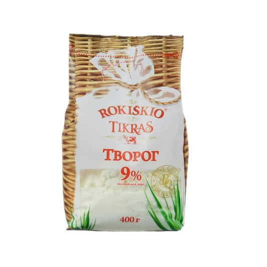 Farmer cottage Cheese TIKRAS 9% fat, 400g Lithuania