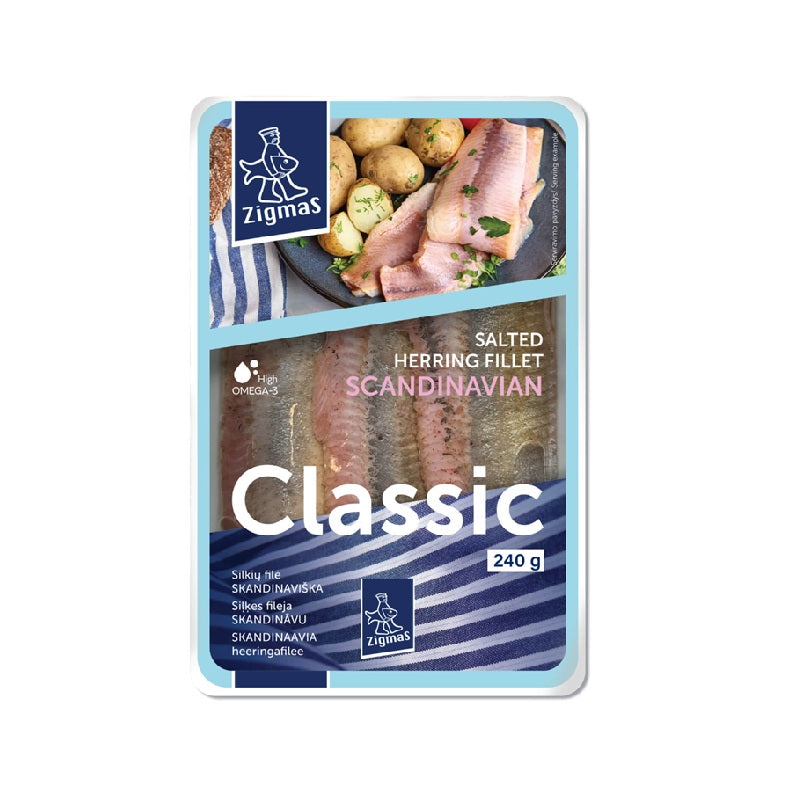 Zigmas Herring Fillet Scandinavian Classic in Oil, 240g